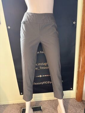 LISETTE Light Gray Casual Trousers with Logo Tag